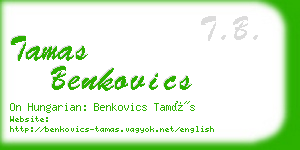 tamas benkovics business card